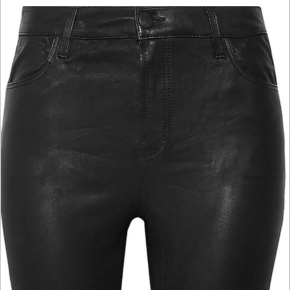 J Brand  size 25 black high rise coated dressy jeans  with stretch - Picture 5 of 16